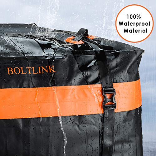BOLTLINK Car Roof Top Cargo Carrier Bag, Made with Waterproof Material, Easy Install for Most Car,Jeep, SUV with Racks