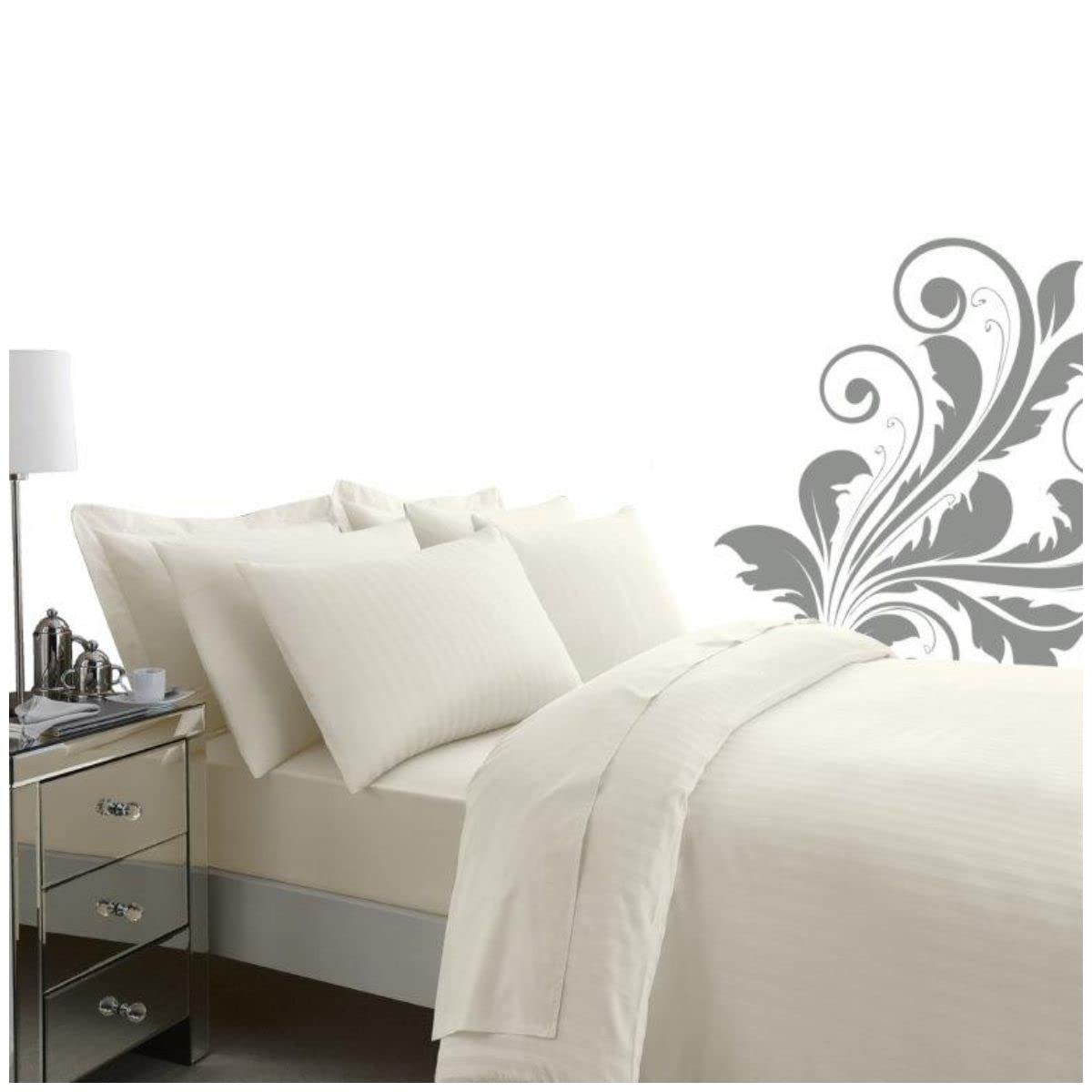 Gaveno Cavalia Soft and Luxurious 200 Thread Count Egyptian Cotton DUVET SET With Duvet Cover and Pillow Case Cream Super-King