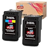 JIMIGO Compatible Ink Cartridge Replacement for Canon PG-245XL CL-246XL 245 246 XL for Pixma MX492 MX490 MG2520 MG2920 MG2420 MG2522 MG2922 MG2525 MG3022 MG3020 IP2820 (1 Black, 1 Tri-Color)