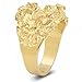 The Bling Factory Large 21mm 14k Yellow Gold Heavy Plated Chunky Nugget Textured Ring, Size 7