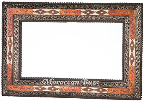 Embellished Henna and Natural Bone Mirror