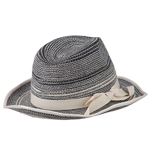 Women's Ribbon Band Wool Felt Fedora - Cream Black OSFM