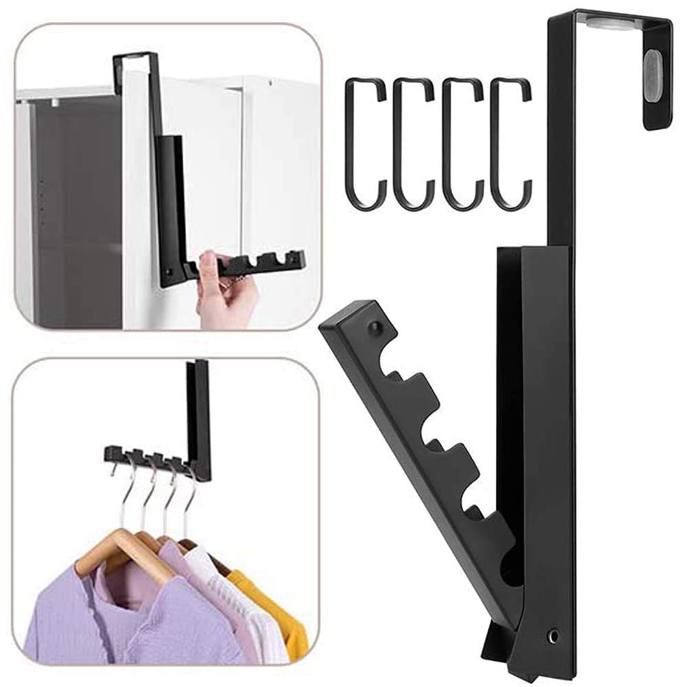 Qanye Clothes Rack Hangers, Folding Clothes Hook, Folding Coat Hanger Wall Mounted, Contains 4 Hooks, Used to Hang Clothes, Bags, Scarves and Christmas Wreaths