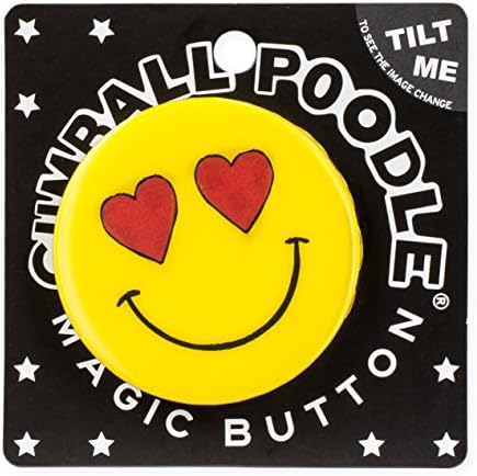 Smiley Pizza Love Neon Yellow 2.25 inch Pin-Clasp Magic Hologram Button Pin