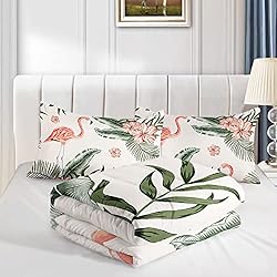 XYNHML Flamingo Comforter Set Twin Size Tropical