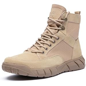 Men'S Canvas Tactical Military Boots High Top Durable Hiking Desert Boots | Waterproof Lightweight Non Slip Rubber sole Outdo