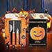 Halloween Pumpkin Carving Kit Tools Premium 4 Piece Stainless Steel Pumpkin Carving Knives Set (Scoop,Poker,Saws,Etching tool)