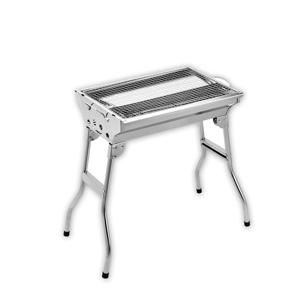 チャコールバーベキューグリル、BBQ バーベキューグリル、ポータブル屋外キャンプグリル、折りたたみ式ステンレス製ピクニックコンロ B07CMYY5G2   