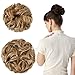 REECHO Thick 2PCS Updo Messy Hair Bun Curly Wavy Ponytail Extensions Hairpieces Hair Scrunchies for Women Girls Color Dark Blonde