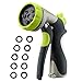 VicTsing Upgrade Garden Hose Nozzle, NEW Spray Water Nozzle Heavy Duty 8 Adjustable Pattern Pistol Grip Hand, High Pressure for Watering, Washing and Showering (10 Rubber Washers Included)