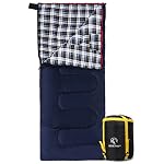 REDCAMP Cotton Flannel Sleeping Bag for Camping, 50F/10C 3-Season Warm and Comfortable, Envelope Blu...