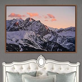 signwin Framed Canvas Wall Art Snow Mountain Cool...