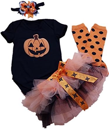 AISHIONY Baby Girls 1st Halloween Costume Tutu Outfit Newborn Party Dress 4PC M