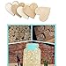 OULII Blank Heart Wood Slices Discs Wedding Christmas Ornaments, Pack of 50, 40mm