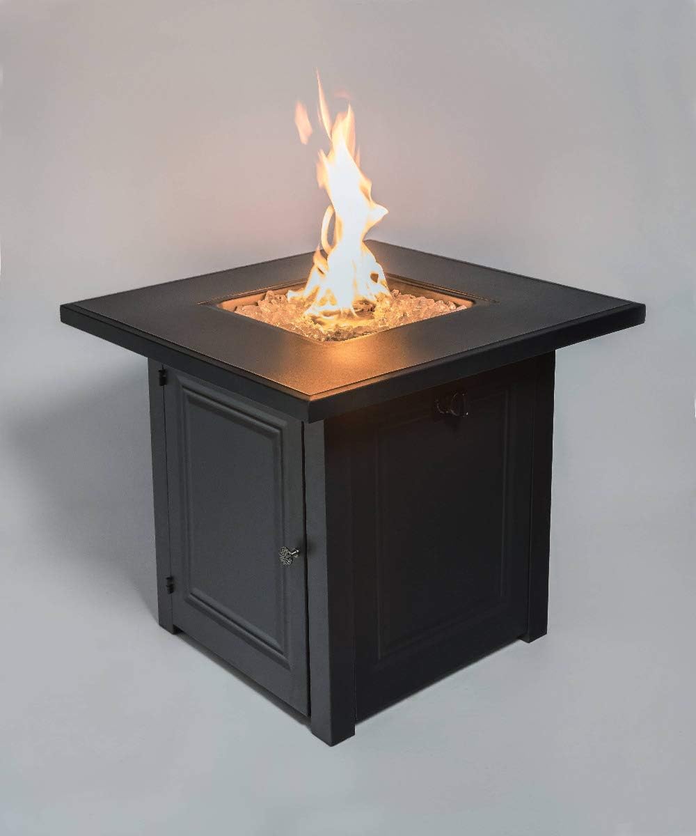 outlander fire pit 836 instructions on Amazon Com Az Patio Heaters 28 Matte Black Propane Fire Pit Table With Free Arctic Ice Glass Lid And Cover Garden Outdoor