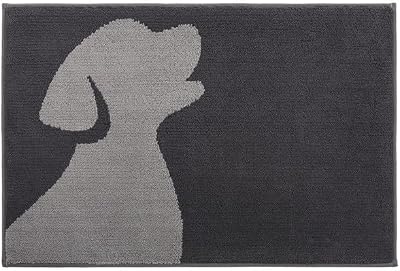 50×80cm Felpudo Entrada Interior Antideslizante y Absorbente, Alfombra de Microfibra Lavable con Base de Goma para Cocina, Baño, Puerta y Mascotas, Perro Antracita