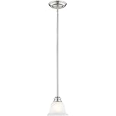 Livex Lighting Glass Shade 1340-91 Essex 1-Light Mini Pendant, Brushed Nickel