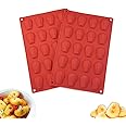 COKWO Silicone Madeleine Pan (2 Pack) - 20 Cavity Madeleine Mold for Baking, Cookie,Chocolate, Candy - Shell Shape Cake Mold 