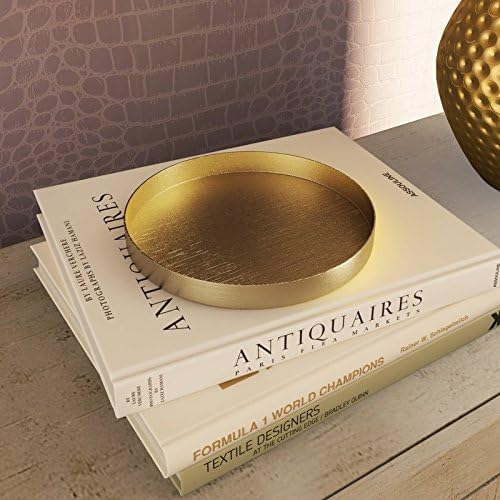 Willa Arlo Interiors Round Brushed Gold Metal Tray, Gold