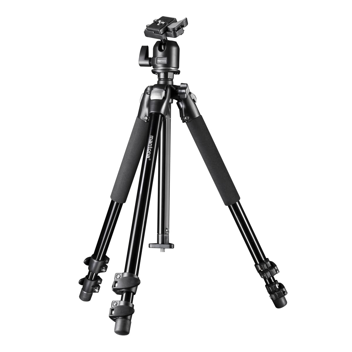 Mantona Pro Makro II tripod (incl. ball head, removable centre column and ground adapter for macro photography, load-bearing capacity of 5 kg)