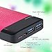 MEZONE Power Bank 6000mah Portable Charger External Battery Charger with 2.4A Output Credit Card Size for iPhone, 2-USB Ports for iPhone iPad Samsung Smart Phone Tablet (hot-pink)