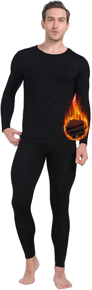 MANCYFIT Thermal Underwear for Men Long Johns Set Fleece Lined Ultra Soft at  Men’s Clothing store