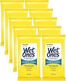 Wet Ones Antibacterial Hands & Face Wipes, Citrus Scent, 20 Count Travel Pack (Pack of 10) 200 Wipes Total