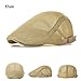 JANGOUL 2 Pack Men's Mesh Breathable Summer Newsboy Cap Adjustable Duckbill Driving Hat (Grey/Khaki)