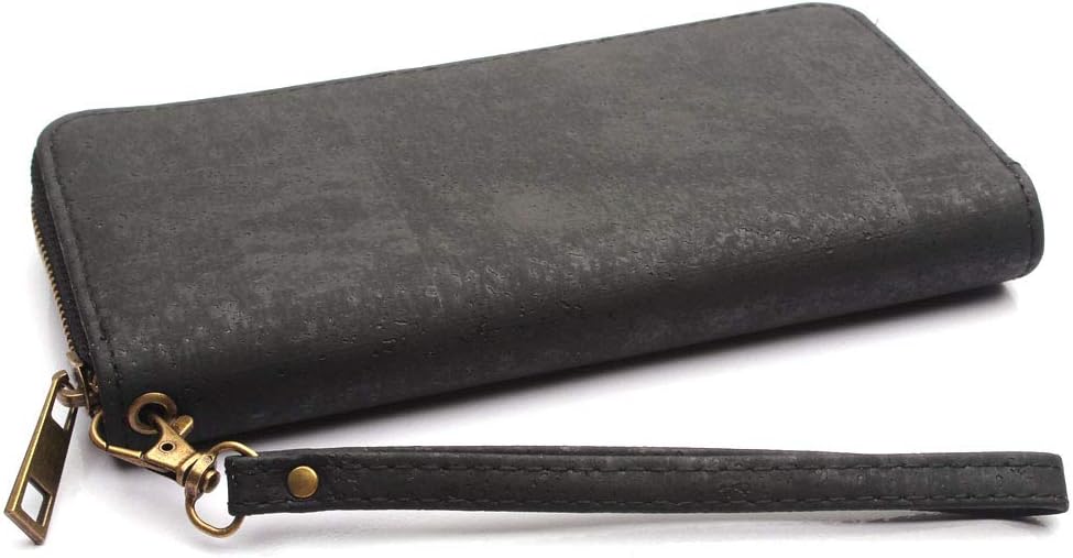 Black Cork Lady Wallet Vegan Purse from Portugal Handmade Wristlet Bag-324-G