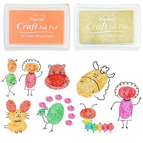 Yolyoo 15pcs Stamp Pads Colourful Craft Ink Pad Rainbow Finger Ink pad for DIY Rubber Stamps, Paper, Wood Fabric