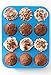 Silicone Muffin Pan Nonstick Bakeware - 12 Cups Blue Silicon Muffin Tray - BPA-Free Muffin Top Pan - Cupcake Baking Pan - Silicone Cake Cupcake Muffin Baking Tray Mold - Bonus Muffin Recipes E-Book