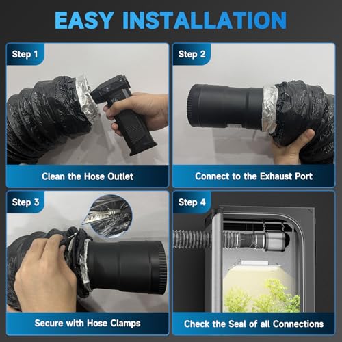 Hon&Guan Ø 100 mm x 2.5 m Insulation Aluminium Ventilation Hose, Flexible Aluminium PVC Pipe for Bathroom Fan, Portable Air Conditioning Pipe, Dryer, Garage, Kitchen Hood, Grey