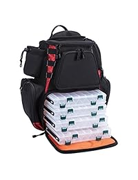 Piscifun   Mochila de pesca impermeable con funda protectora para la lluvia, 4 bandejas, color caqui, negro y camuflaje