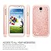 LeYi S4 Case with Tempered Glass Screen Protector [2 Pack] for Girls Women, Glitter Bling [PC Silicone ] Hybrid Heavy Duty Protective Phone Case for S4 TP Rose Gold