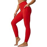 Omwilddo Women's High Waisted Yoga Leisure Leggings 25" Light Compression Butter Smooth Workout Legging Pants Side Pockets