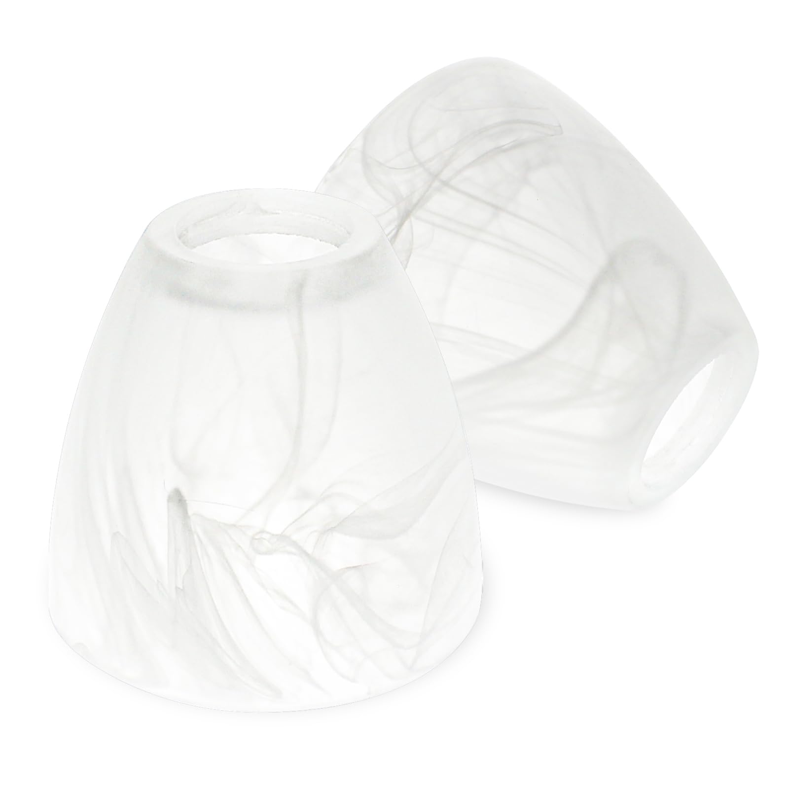 Photo 1 of HiBay 2-Light Lampshades, Cracks White Bell Glass Shades, Lighting Fixture Accessory Lampshade Cover Replacement, Fit for E12 Base Pendant Lights Table lamp Sconce Chandeliers