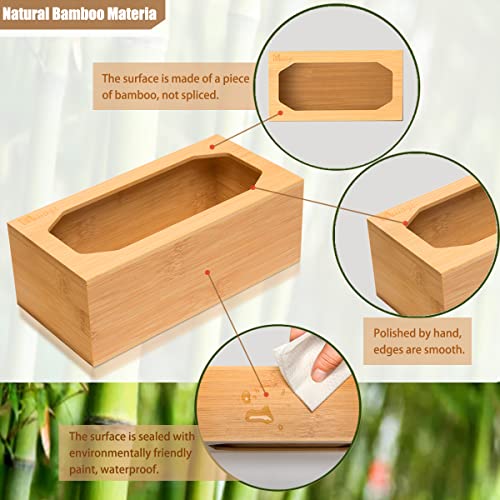 Food Storage Bag Holders, guiogc Bamboo Ziplock Bag Organizer for Drawer, Baggie Organizer Compatible with Gallon, Quart, Sandwich, Snack and Variety Size Food Bags (4 PCS)