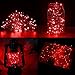 ER CHEN LED String Lights Plug In, 66Ft/20M 200 LED Silver Coated Copper Wire Starry Lights Outdoor/Indoor Decorative Fairy Lights for Bedroom, Patio, Garden, Party, Christmas Tree (Red)