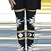 Lookatool Women Leggings Print Stretchy Casual Skinny Leggings Pants (S, Black)