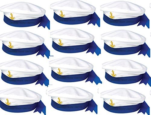 GTL 12X SAILOR HATs MARINE NAVY SEA MAN CAPTAINS UNISEX FANCY DRESS UK BULK WHOLESALE