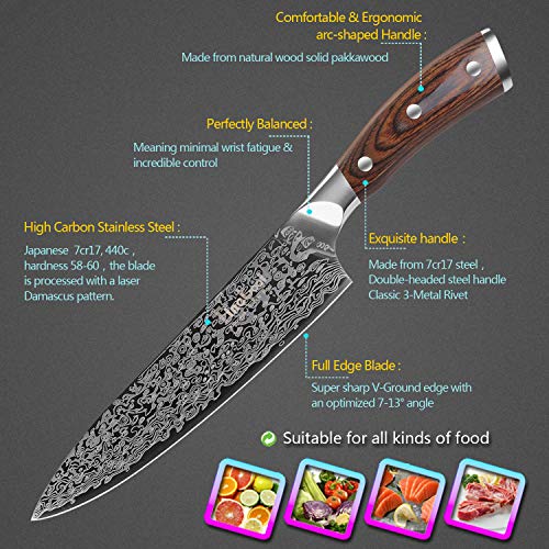Kitchen Knife, 8 inch Professional Chef's Knives Japanese