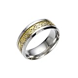 Shusuen ☜ Titanium Steel Dragon Ring with Silver