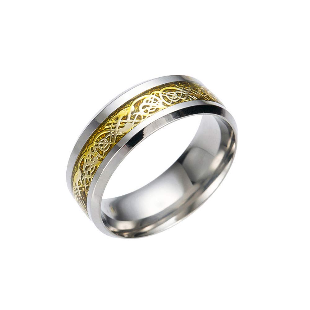Shusuen ☜ Titanium Steel Dragon Ring with Silver