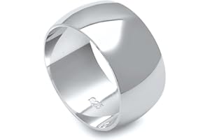 CloseoutWarehouse 925 Sterling Silver Round Plain Bridal Band Ring 10MM (Comes in Colors)