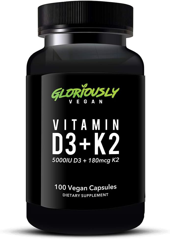 Gloriously Vegan Vitamin D3 5000iu + Vitamin K2 180mcg - 100 Count