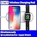 EURPMASK Updated Version 2-in-1 Wireless Charger Stand Compatible with Apple Watch 38/42mm Series 4 3 2 1 & Qi-Certified Wireless Charging Pad Dock Holder Compatible with iPhone Xs Max S9/S8 and More