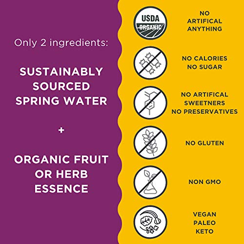 JUST Water Flavor Sampler Pack | Spring Water Infused with Organic Fruit - Eco-Friendly Boxed Bottled Water | Zero Sugar, Artificial Flavors,or Sweeteners, Alkaline pH of 8.0 | 16.9 fl oz (Pack of 12) - Thumbnail 3