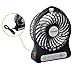 Topwell 4-inch Vanes 3 Speeds Electric Portable Mini fan Rechargeable Desktop Fan Battery/ USB Powered Laptop PC Mute Cooler Cooling Operated Cool Cooler Fan with Rechargeable Battery and USB Charge Cable (Black)