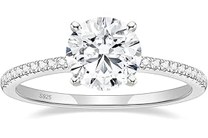POMODA 1.5 CT Moissanite Engagement Rings for Women D Color VVS1 Clarity 925 Sterling Silver Round Cut Halo Moissanite Wedding Promise Band Rings Size 4-10