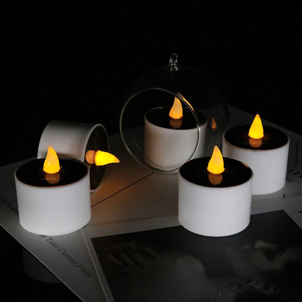 Solar Candle Light, Waterproof Flicker Flameless Floating Candle Light, Solar Tea Light for Festival (2Pcs) - Image 5